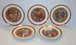 Set of Five Darceau Limoge Plates