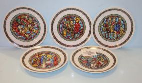 Set of Five Darceau Limoge Plates