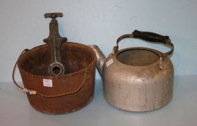 Cast Iron Pot, Aluminumn Kettle and a Sausage Grinder