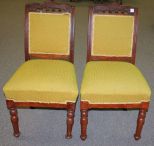 Pair of Victorian Walnut Side Chairs