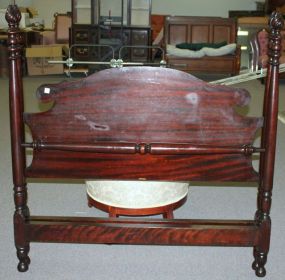 20th Century Mahogany Standard (Double) Bed with Flame Finials