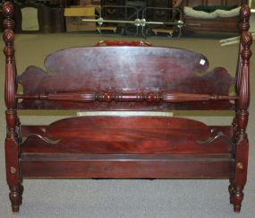 20th Century Mahogany Full Size (Double) Bed with Pineapple Finials