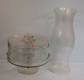 Glass Cake Stand with Dome and Glass Hurricane Shade