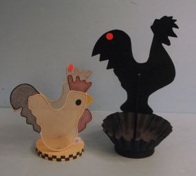 Rooster Napkin Holder and a Black Iron Rooster