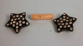 1950's Bakelite Pin and Bakelite Star Earrings