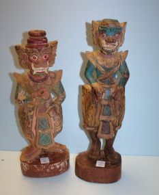 20th Century Pair of Burmese Temple Sculptures