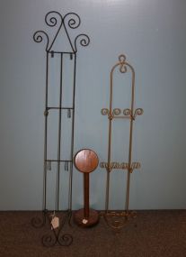 Two iron Plate Holders and a Hat Stand