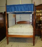 Contemporary Country Turned Post Cherry Bed with Flat Tester Frame