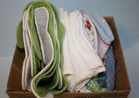 Group of Various Kitchen Towels, Aprons, Placemats