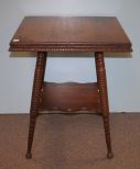 19th Century Victorian Square Oak Side Table