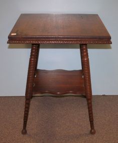 19th Century Victorian Square Oak Side Table