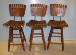 Three Oak Bar Stools