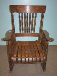 Victorian Oak Spindle Back Rocker