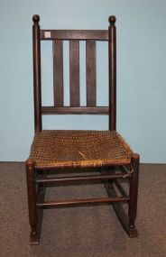 Vintage Lady's Rocker with Rush Cane Seat