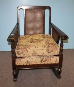 1940's Lady's rocker with Pressed Cane Back and Arms