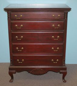 20th Century Queen Anne Style Five Drawer Dresser