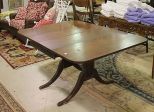 Vintage Double Pedestal Drop Leaf Duncan Phyfe Style Table