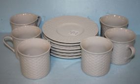 Six JC Penny Home Collection Cups and Saucers