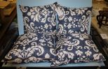 Group of Four Blue and White Pillows