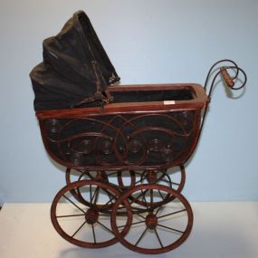 Reproduction Iron Wood Doll Carriage