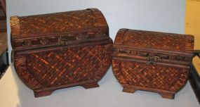 Two Decorative Dome Top Boxes