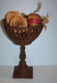 Iron Compote with Wood Painted Balls