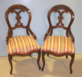 Pair of Mid 19th Century Victorian Walnut Balloon Back Chairs