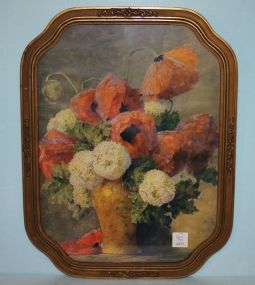 Vintage Print of Flowers in Vintage Frame