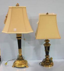 Two Decorative Brass and Metal Lamps