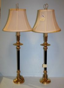 Contemporary Brass and Metal Candlestick Form Lamps
