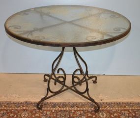 Glass Top, Iron Base Table