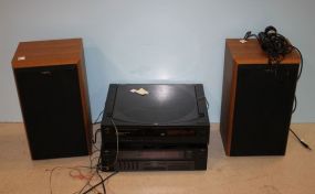 JVC DVD Player and Two Speakers