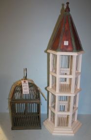 Two Wood Bird Cages