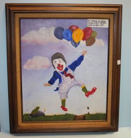 Oil on Canvas of Clown