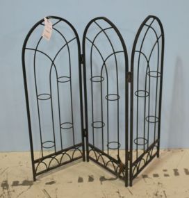 Wrought Iron Fire Screen with Four Candleholders