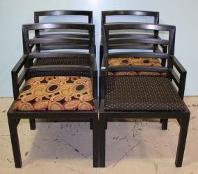 Set of Five Black Arm Chairs
