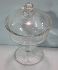 Small Press Glass Covered Dish