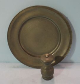 Pewter Grinder and Plate