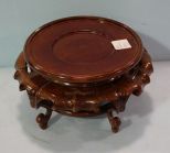 Four Legged Onion Style Oriental Wood Bowl Stand