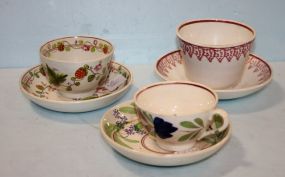 Group of Three Cups and Saucers
