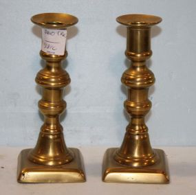 Pair Antique Brass Candlesticks