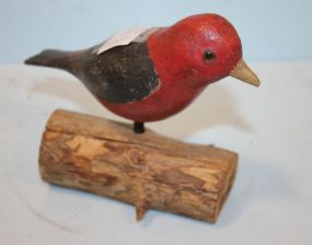 Scarlet Tanager JLB Carved Bird