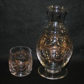 Decanter and Tumbler Gold decorated decanter 9