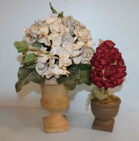Two Flower Arrangements in Urn Vase