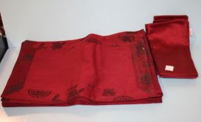 Placemats w/Napkins Eight red and black cloth placemats w/napkins