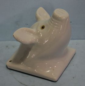 White Porcelain Wall Plaque of Pig