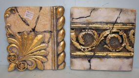 Two Plaster Architectural Wall Plaques