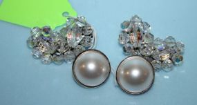 Two Pair Costume Jewelry Earrings