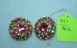 Pair Clip-on Costume Jewelry Earrings