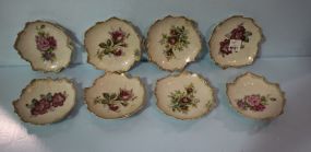 Eight Hand Painted Nut Dishes